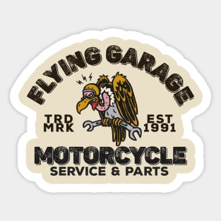 Flying Garage Motorcycle Shop Sticker